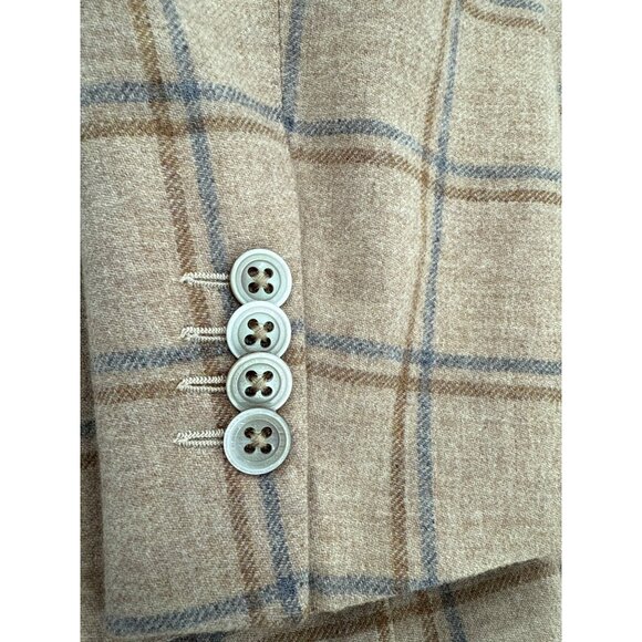 Luigi Bianchi Mantova Sartoria Mens Wool Cashmere Silk Plaid Blazer Jacket 50 - Picture 10 of 10